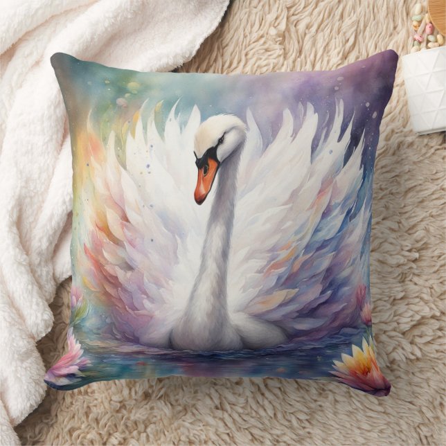 Rainbow Birds Swan 1 Kissen (Decke)