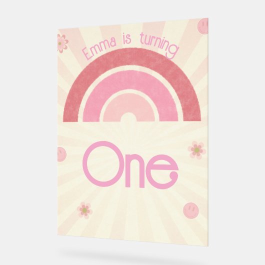 Rainbow Birthday Acrylschild (Winkel)