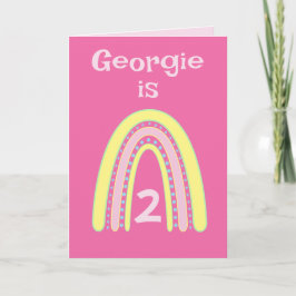 Rainbow Birthday Age Card Karte