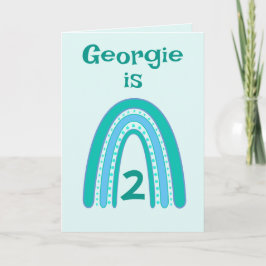 Rainbow Birthday Age Card Karte