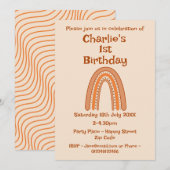 Rainbow Birthday Age Einladung (Vorne/Hinten)