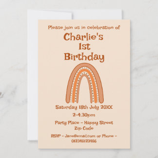 Rainbow Birthday Age Einladung