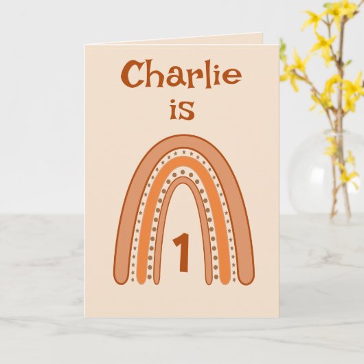 Rainbow Birthday Age Karte (Gelbe Blume)