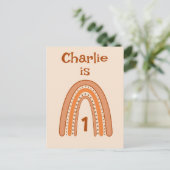 Rainbow Birthday Age Postkarte (Stehend Vorderseite)