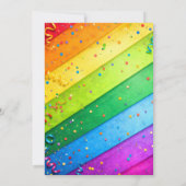 Rainbow Birthday Balloon Confetti Party Einladung (Rückseite)