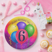 Rainbow Birthday Balloon Confetti Party Pappteller (Party)