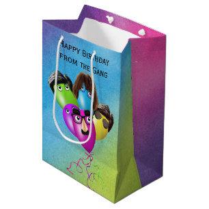 Rainbow Birthday Balloons Charaktere Mittlere Geschenktüte