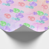 Rainbow Birthday Balloons Geschenkpapier (Ecke)