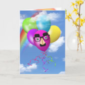 Rainbow Birthday Balloons mit sonniger Aussicht Karte (Gelbe Blume)
