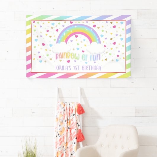 Rainbow Birthday Banner - Pastel (Insitu)