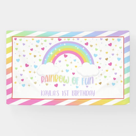 Rainbow Birthday Banner - Pastel (Horizontal)