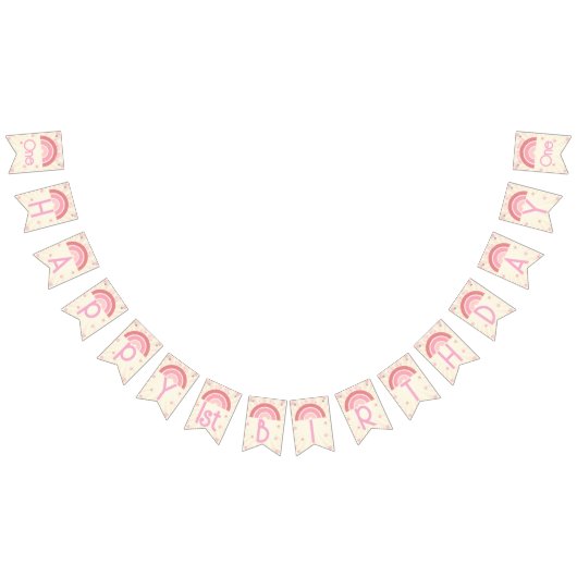 Rainbow Birthday Bunting Banner (Alle)