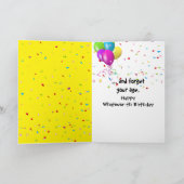 Rainbow Birthday Cake and Candles Karte (Innenseite)