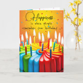 Rainbow Birthday Cake and Candles Karte (Gelbe Blume)