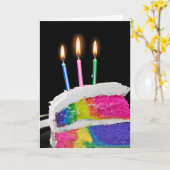 Rainbow Birthday Cake Karte (Gelbe Blume)
