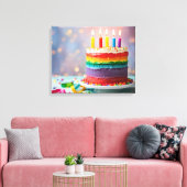 Rainbow Birthday Cake Leinwanddruck (Insitu (Wohnzimmer))
