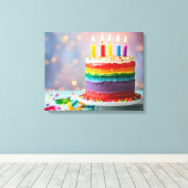 Rainbow Birthday Cake Leinwanddruck (Insitu (Holzboden))