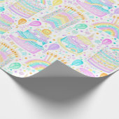 Rainbow Birthday Cake Wrapping Paper Geschenkpapier (Ecke)