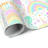 Rainbow Birthday Cake Wrapping Paper Geschenkpapier (Rolleneckpunkt)
