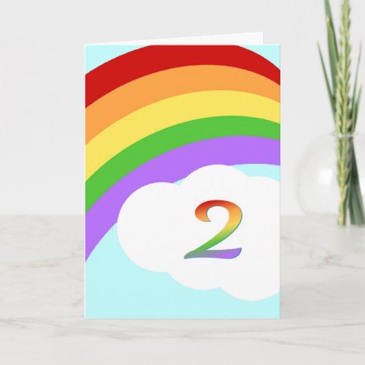 Rainbow Birthday Card für 2 Jahre alt Karte (Vorderseite)