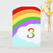 Rainbow Birthday Card für 3 Jahre alt Karte (Gelbe Blume)
