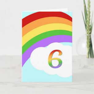 Rainbow Birthday Card für 6 Jahre Karte