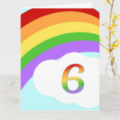 Rainbow Birthday Card für 6 Jahre Karte (Gelbe Blume)