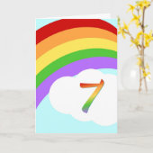 Rainbow Birthday Card für 7 Jahre Karte (Gelbe Blume)