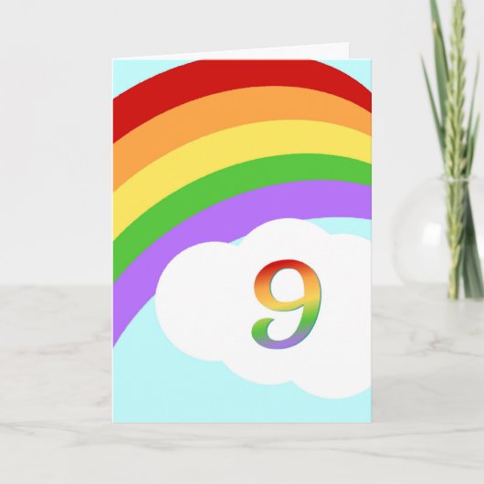 Rainbow Birthday Card für 9 Jahre Karte (Vorderseite)