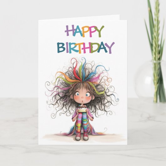 Rainbow Birthday Delight Feiertagskarte (Vorderseite)