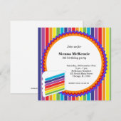 Rainbow Birthday Einladung (Vorne/Hinten)