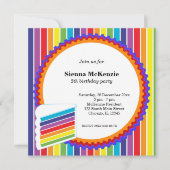 Rainbow Birthday Einladung (Vorderseite)