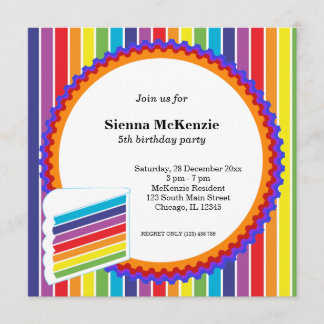 Rainbow Birthday Einladung