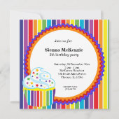 Rainbow Birthday Einladung (Vorderseite)