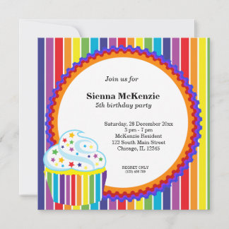 Rainbow Birthday Einladung