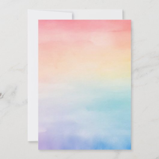 Rainbow Birthday Einladung (Rückseite)