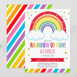 Rainbow Birthday Einladung