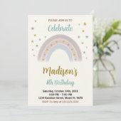 Rainbow Birthday Einladung (Stehend Vorderseite)