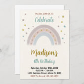 Rainbow Birthday Einladung (Vorne/Hinten)