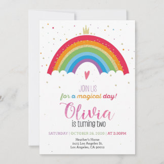 Rainbow Birthday Einladung