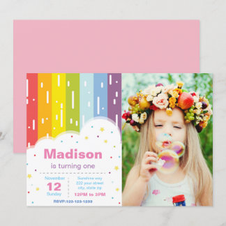 Rainbow Birthday Einladung