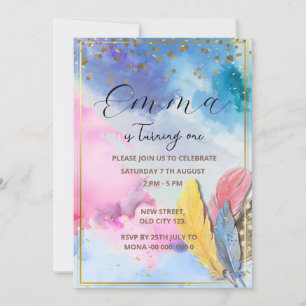 Rainbow Birthday Einladung