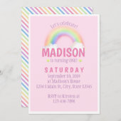 Rainbow Birthday Einladung (Vorne/Hinten)