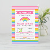 Rainbow Birthday Einladung (Stehend Vorderseite)