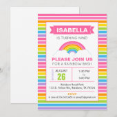 Rainbow Birthday Einladung (Vorne/Hinten)