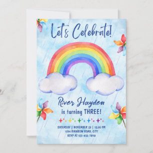 Rainbow Birthday Einladung