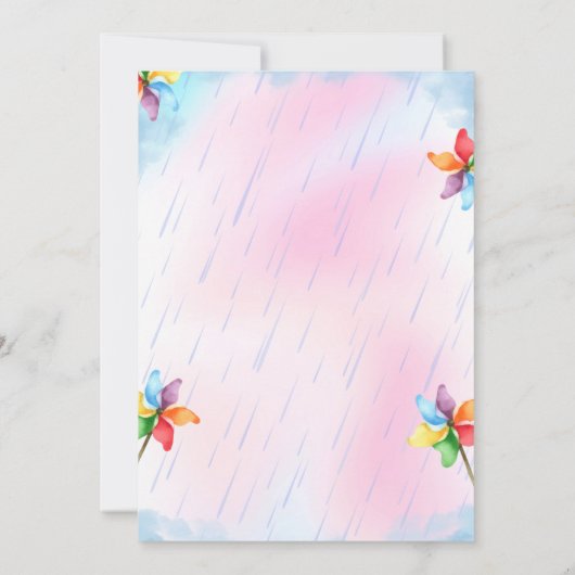 Rainbow Birthday Einladung (Rückseite)