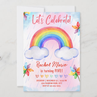 Rainbow Birthday Einladung
