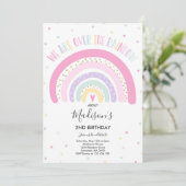 Rainbow Birthday Einladung Pastel Rainbow Party (Stehend Vorderseite)