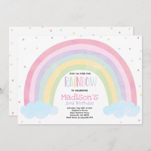 Rainbow Birthday Einladung Pastel Rainbow Party